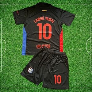 Lamine Yamal Barcelona Kids' Jersey Size 20 Fits ages 4-5 y (Jersey + Short)